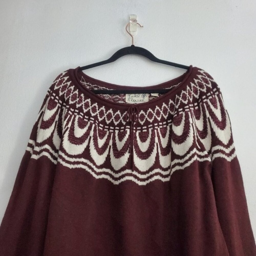 NWT Anthropologie Field Flower Metallic Bib Pullover Sweater Size XL - Picture 5 of 10